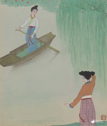 李白妇女诗集绘（第三十五幅）